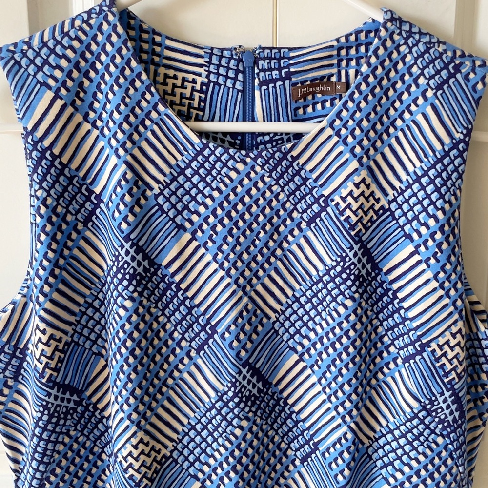 J. Mclaughlin Devon Blue Micro Plaid Sheath Sleev… - image 2